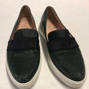 Kate Spade New York Green Leather Calf Hair Slip On Sneakers Shoe Size 5